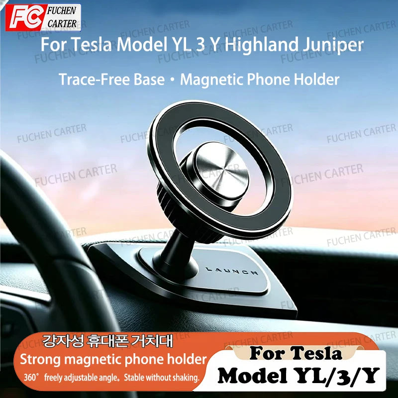 For Tesla Model 3 Y YL Highland Juniper 2026 Strong Magnetic adjustable Car Phone Bracket Vibration Proof Holder Car Accessories