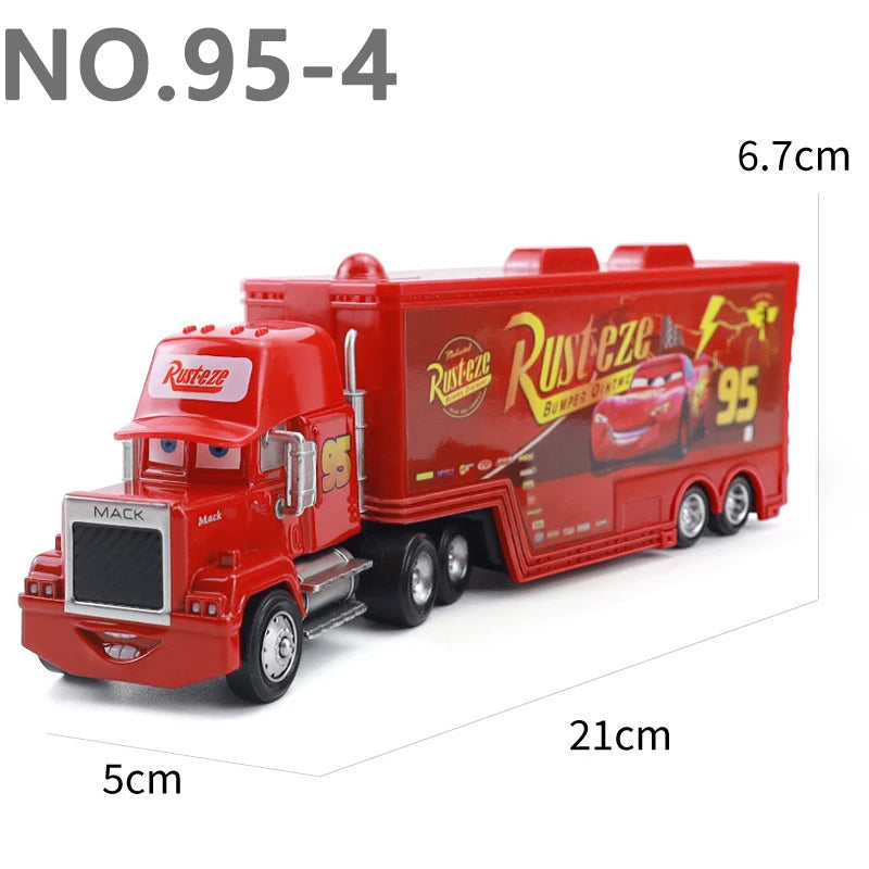 Pixar Cars Truck Anime Figure Sage VanDerSpin Model Car 1/55 Die Casting Container Trucks Racing Toys Children's Birthday Gifts
