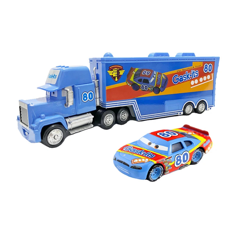 Disney Pixar Cars Number Truck No. 36, 43, 79,82 Lightning McQueen Container Truck Set 1/55 Ratio Die Casting Model Car Toy Gift