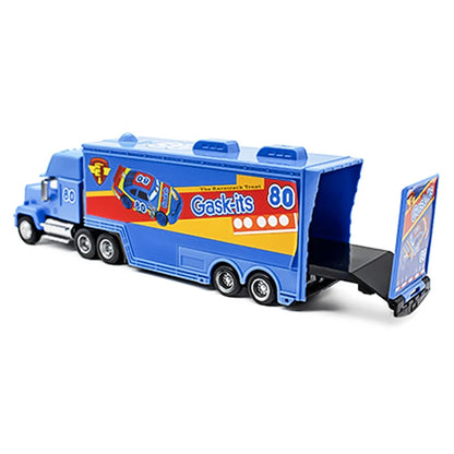 Pixar Cars Truck Anime Figure Sage VanDerSpin Model Car 1/55 Die Casting Container Trucks Racing Toys Children's Birthday Gifts