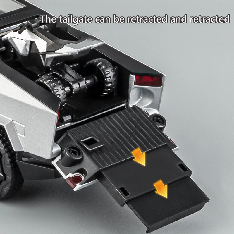 1:32 Simulated Pickup Truck Model Sound And Light Pull-Back Toy Car Metal Camper Van Boys Collection Ornaments Gift