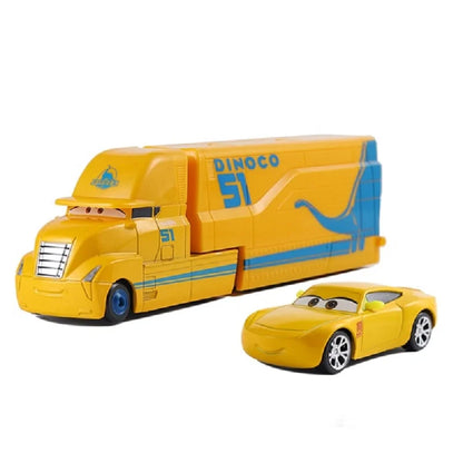 Disney Pixar Cars Number Truck No. 36, 43, 79,82 Lightning McQueen Container Truck Set 1/55 Ratio Die Casting Model Car Toy Gift