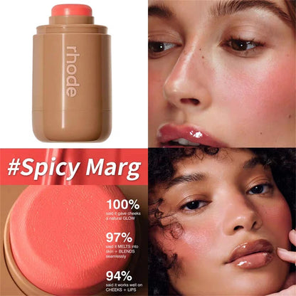RHODE Skin Balm Jelly Bean Lip Gloss Spicy Marg Juice Box Pocket Blush Stick Non-fading Waterproof Blusher Moisturizing Lipstick