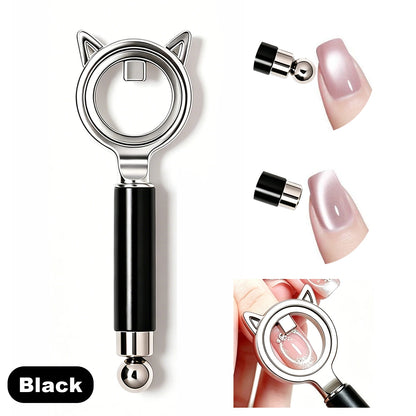 Cat Ear Shape Halo Cat Eye Nail Magnet Strong Ring Magnetic Tool for Glass Bead Side Light Nail Art DIY Magnetic Gel Manicure