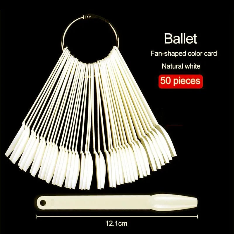 New 50PCS Nail Products Nail Fan Card Polish Card Nail PolishPractice Polish Color Plate MJSK01