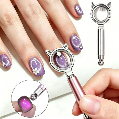 Cat Ear Shape Halo Cat Eye Nail Magnet Strong Ring Magnetic Tool for Glass Bead Side Light Nail Art DIY Magnetic Gel Manicure