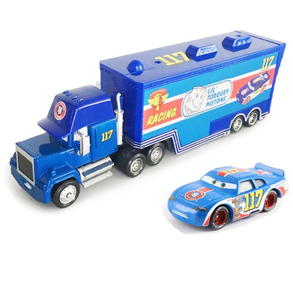 Disney Pixar Cars Number Truck No. 36, 43, 79,82 Lightning McQueen Container Truck Set 1/55 Ratio Die Casting Model Car Toy Gift