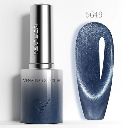 1pc Venalisa 10ml Nail Gel Polish Kit with Soft Texture Round Brush Hema/TPO Free Soak off Sparkle Cat Eye Lacquer Color Palett