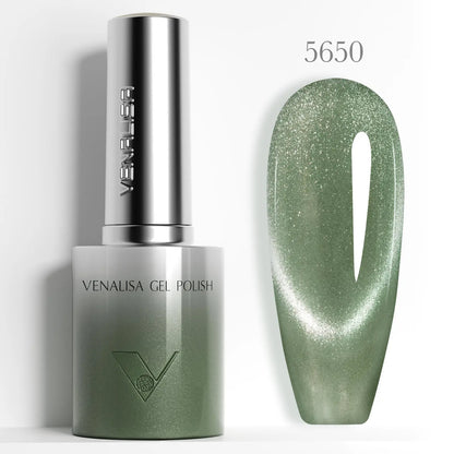 1pc Venalisa 10ml Nail Gel Polish Kit with Soft Texture Round Brush Hema/TPO Free Soak off Sparkle Cat Eye Lacquer Color Palett