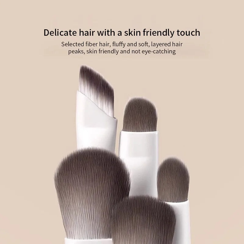 5/8/10Pcs Natural Eye Makeup Brushes Set Detail Eyeshadow Brush Makeup Brush White Ultra Soft Eyeshadow Eyeliner Makeup Tool