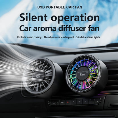 New Magnetic Car Fan Cool Colorful Lighting High Tepy-Cinterface Plug and Play When Connected to the Power Supply on the Vehicle