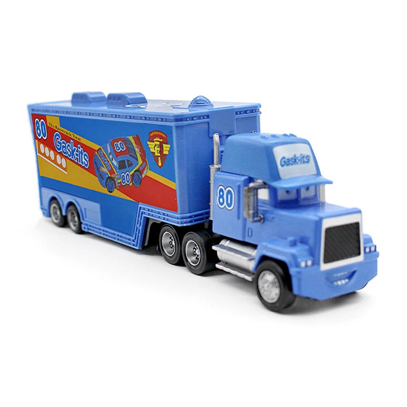 Pixar Cars Truck Anime Figure Sage VanDerSpin Model Car 1/55 Die Casting Container Trucks Racing Toys Children's Birthday Gifts