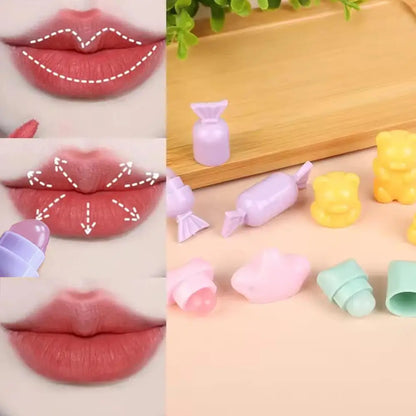 Portable Cartoon Mini Silicone Lip Brush Cute Bear Angled Concealer Brushes Lip Balm Lip Gloss Concealer Make Up Brushes