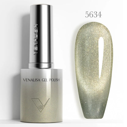 1pc Venalisa 10ml Nail Gel Polish Kit with Soft Texture Round Brush Hema/TPO Free Soak off Sparkle Cat Eye Lacquer Color Palett