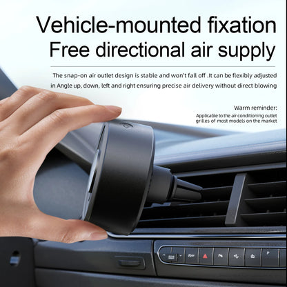New Magnetic Car Fan Cool Colorful Lighting High Tepy-Cinterface Plug and Play When Connected to the Power Supply on the Vehicle