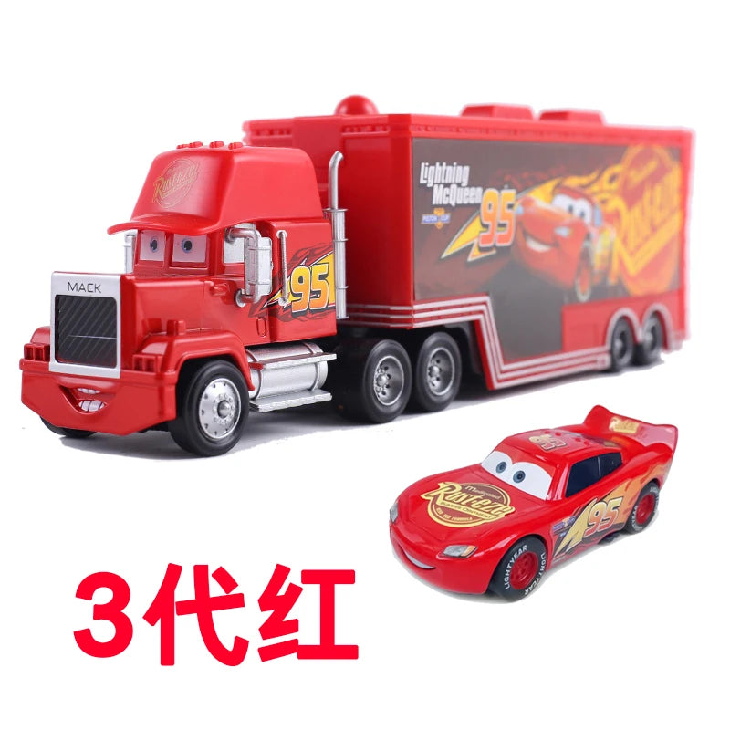 Disney Pixar Cars Number Truck No. 36, 43, 79,82 Lightning McQueen Container Truck Set 1/55 Ratio Die Casting Model Car Toy Gift