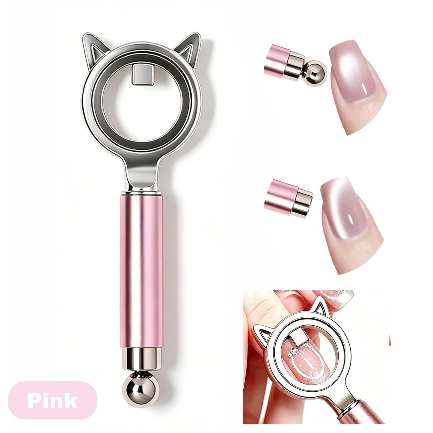 Cat Ear Shape Halo Cat Eye Nail Magnet Strong Ring Magnetic Tool for Glass Bead Side Light Nail Art DIY Magnetic Gel Manicure
