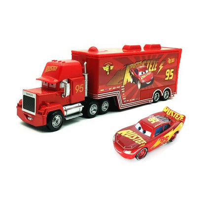 Disney Pixar Cars Number Truck No. 36, 43, 79,82 Lightning McQueen Container Truck Set 1/55 Ratio Die Casting Model Car Toy Gift