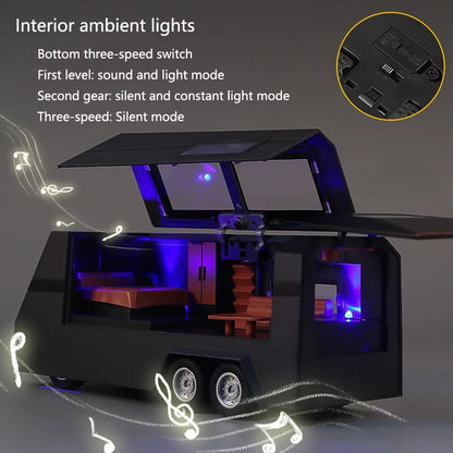 1:32 Simulated Pickup Truck Model Sound And Light Pull-Back Toy Car Metal Camper Van Boys Collection Ornaments Gift