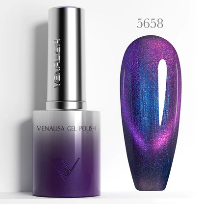 1pc Venalisa 10ml Nail Gel Polish Kit with Soft Texture Round Brush Hema/TPO Free Soak off Sparkle Cat Eye Lacquer Color Palett