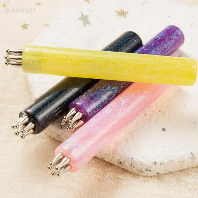 5-Petal Dotting Tool Flower Creator DIY Nail Art 1.8mm Fine Tip Rhinestone Pickers Glitter Handle Manicure Nail Tools Brushes