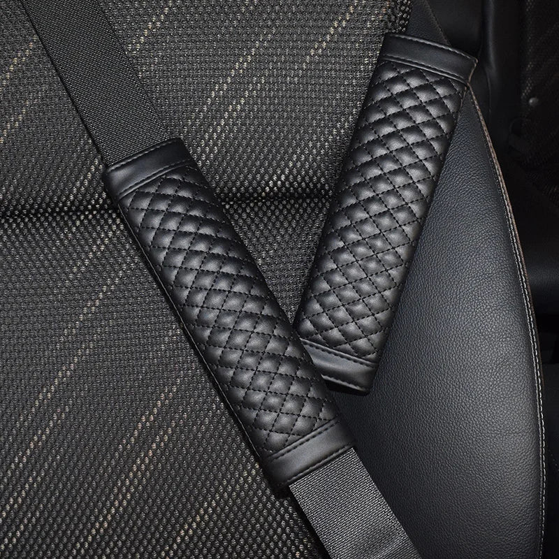 2Pcs Car Safety Seat Belt Cover Universal PU Leather Car Seat Belt Case Protector Shoulder Strap Pads Auto Interior Accessories