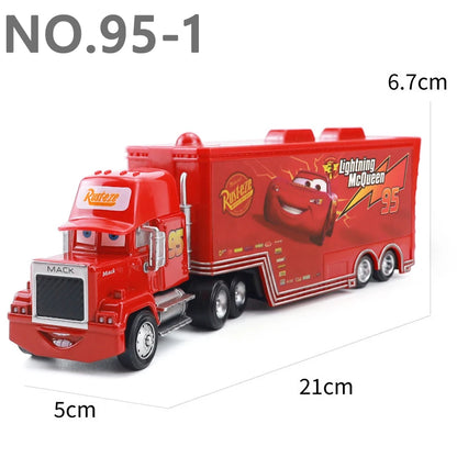 Pixar Cars Truck Anime Figure Sage VanDerSpin Model Car 1/55 Die Casting Container Trucks Racing Toys Children's Birthday Gifts