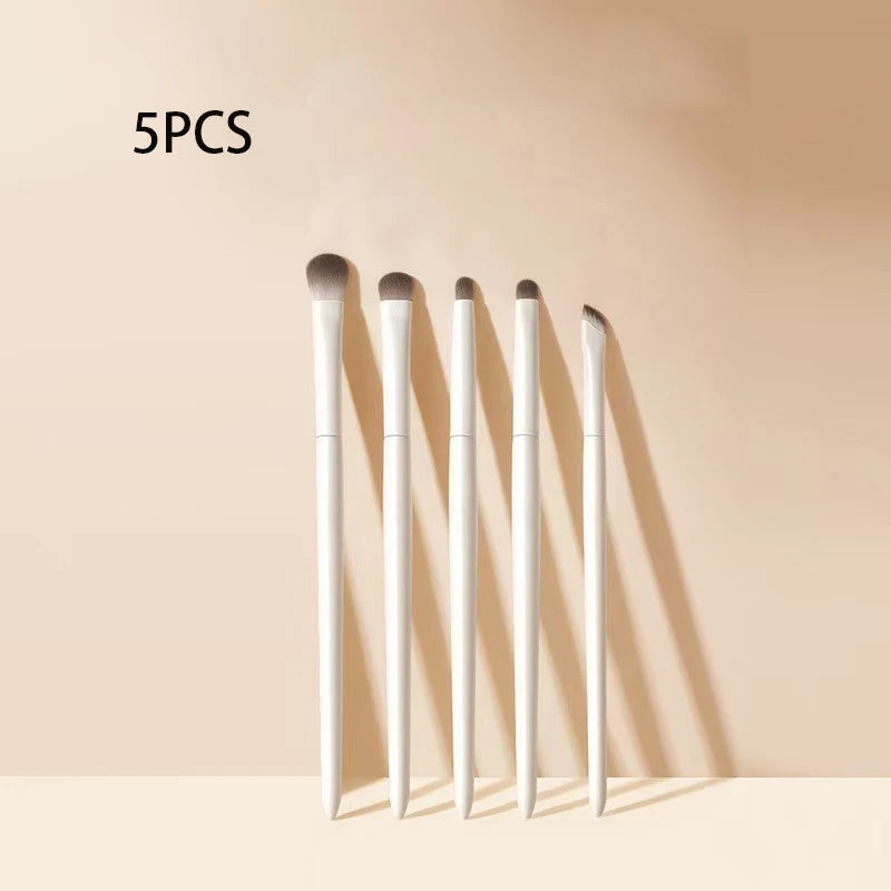 5/8/10Pcs Natural Eye Makeup Brushes Set Detail Eyeshadow Brush Makeup Brush White Ultra Soft Eyeshadow Eyeliner Makeup Tool