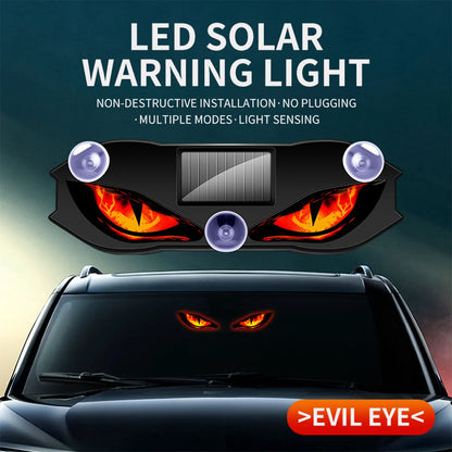 1pc Universal LED Car Demon Eye Light Solar-powered Flashing Warning Light Dynamic Decorative Lamp Safety Vehicle Signal Lights