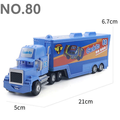 Pixar Cars Truck Anime Figure Sage VanDerSpin Model Car 1/55 Die Casting Container Trucks Racing Toys Children's Birthday Gifts
