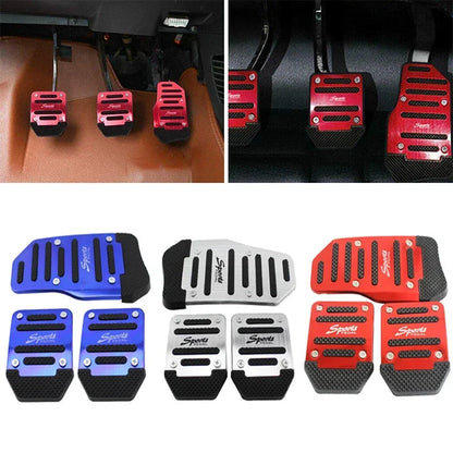 New 2Pcs/3Pcs/set Universal Non-Slip Aluminum Manual Transmission Car Pedal Cover Set Kit Pedali Red/Blue/Silver Car Accessories