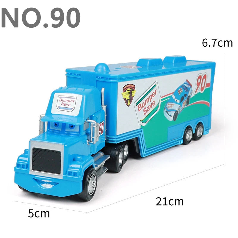 Pixar Cars Truck Anime Figure Sage VanDerSpin Model Car 1/55 Die Casting Container Trucks Racing Toys Children's Birthday Gifts