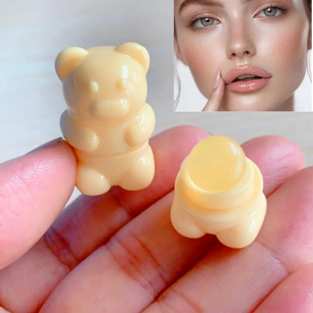Portable Cartoon Mini Silicone Lip Brush Cute Bear Angled Concealer Brushes Lip Balm Lip Gloss Concealer Make Up Brushes