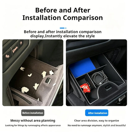 Car Under Driver Storage Box Silicone Driver Storage Box Organizer Tray For BMW X5 G05 2019-2026 Interior Accessories