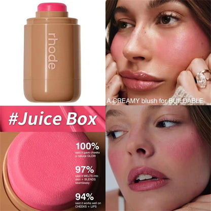 RHODE Skin Balm Jelly Bean Lip Gloss Spicy Marg Juice Box Pocket Blush Stick Non-fading Waterproof Blusher Moisturizing Lipstick
