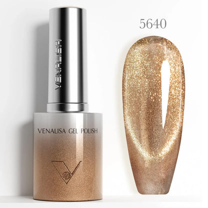1pc Venalisa 10ml Nail Gel Polish Kit with Soft Texture Round Brush Hema/TPO Free Soak off Sparkle Cat Eye Lacquer Color Palett
