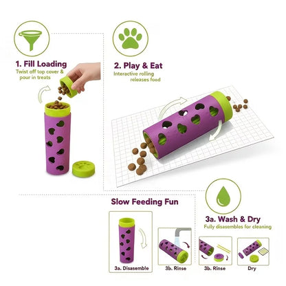 Interactive Detachable Pet Slow Feeder Treat Dispenser | Bite-Resistant Chew Toy for Dogs & Cats, Indoor-Outdoor Use