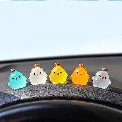 Cute Luminous Chicks Car Ornaments Creative Car Interior Toys Decorations Mini Chicken Decor Ornament Accessories