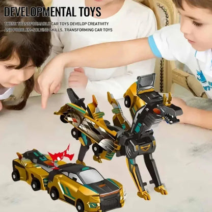 Car God Quick Transformation Toy Dinosaur Flying Dragon Combination Pegasus Unicorn Magnetic Collision Transformation Fun Toy