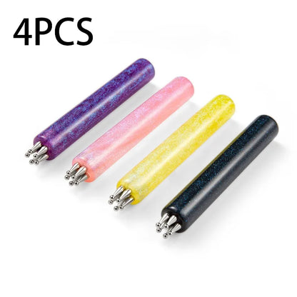 5-Petal Dotting Tool Flower Creator DIY Nail Art 1.8mm Fine Tip Rhinestone Pickers Glitter Handle Manicure Nail Tools Brushes