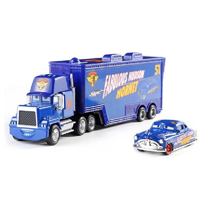 Disney Pixar Cars Number Truck No. 36, 43, 79,82 Lightning McQueen Container Truck Set 1/55 Ratio Die Casting Model Car Toy Gift