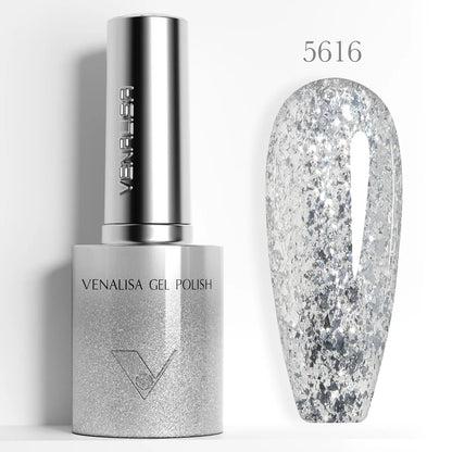 1pc Venalisa 10ml Nail Gel Polish Kit with Soft Texture Round Brush Hema/TPO Free Soak off Sparkle Cat Eye Lacquer Color Palett