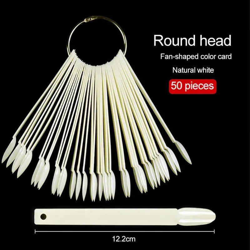 New 50PCS Nail Products Nail Fan Card Polish Card Nail PolishPractice Polish Color Plate MJSK01