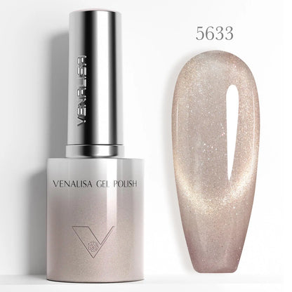 1pc Venalisa 10ml Nail Gel Polish Kit with Soft Texture Round Brush Hema/TPO Free Soak off Sparkle Cat Eye Lacquer Color Palett
