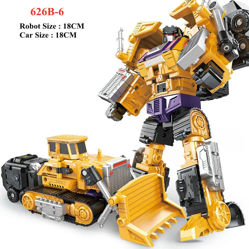 Jinjiang 6 IN 1 Devastator Classic Toys Cool Transformation Action Figure KO GT Truck Excavator Crane Model Robot Boy Adult Gift
