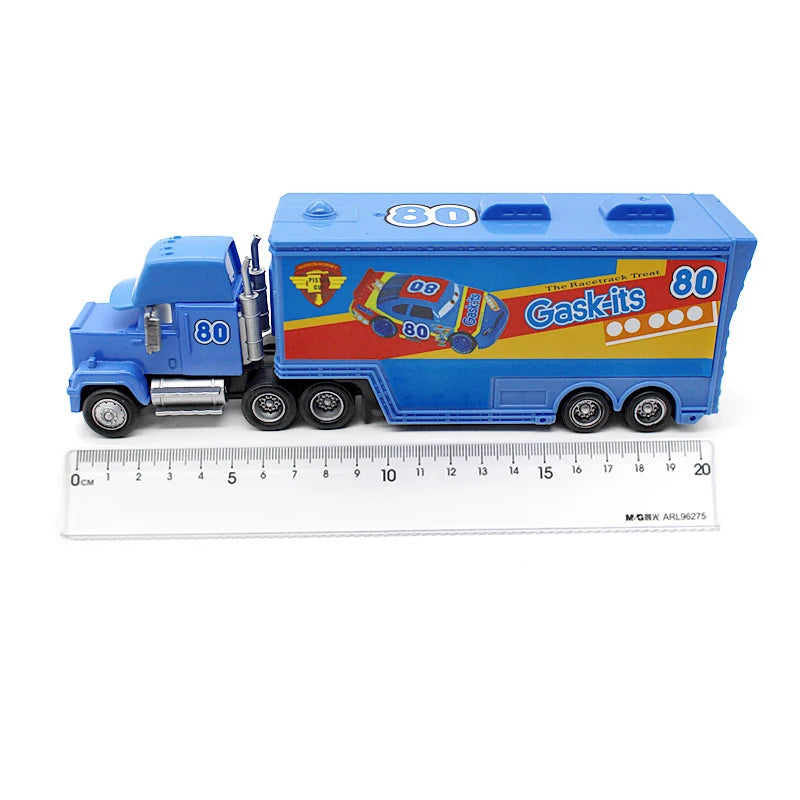 Pixar Cars Truck Anime Figure Sage VanDerSpin Model Car 1/55 Die Casting Container Trucks Racing Toys Children's Birthday Gifts