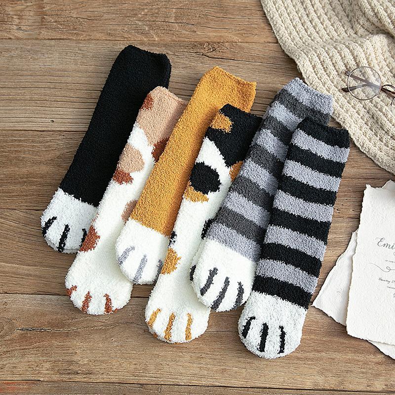 🔥Hot sale in autumn and winter🔥-Cute warm cat scratching socks