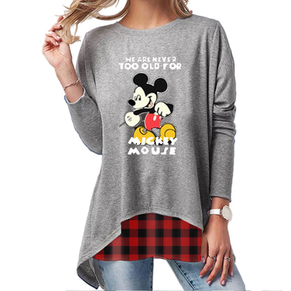 2020 New Plus Size Long Sleeve Tops-Printed B