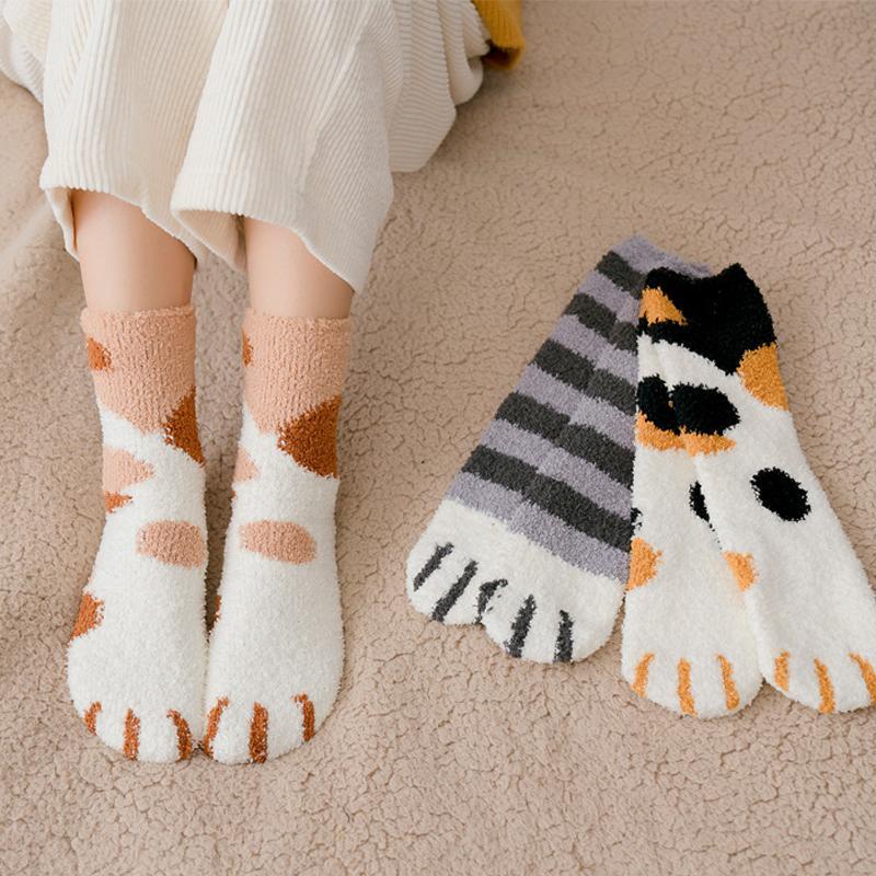 🔥Hot sale in autumn and winter🔥-Cute warm cat scratching socks