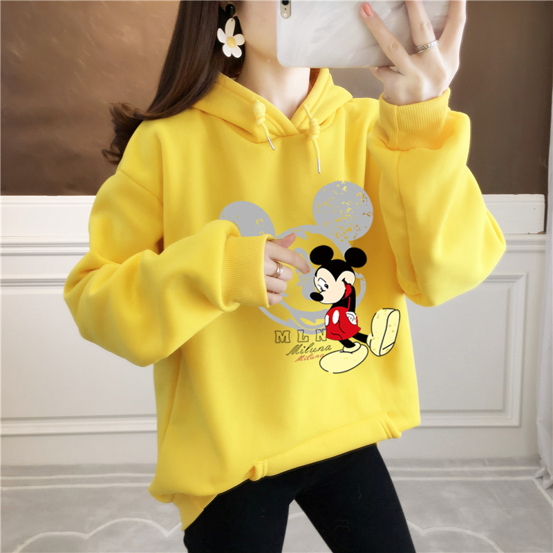 2020 New Autumn And Winter Plus Size Long Sleeve Printed Hoodie B With Pocket